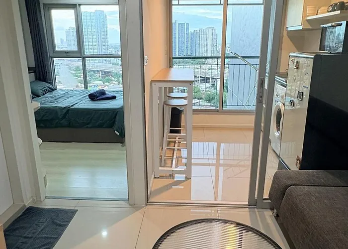 Skyline 1br On High Floor, Sukhumvit 48, Near On-nut & Walk To Bts Phra Khanong Apartment *